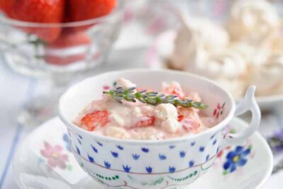 Strawberry and lavendar Eton Mess