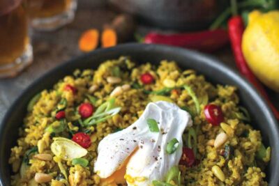 Watercress brown rice pilaf