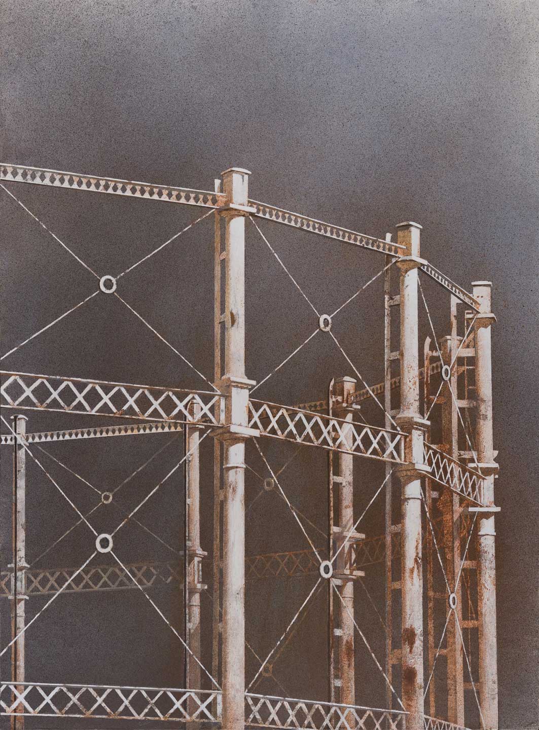 Maxwell Doig Gasometer II 122 x 90cm Acrylic on canvas on panel