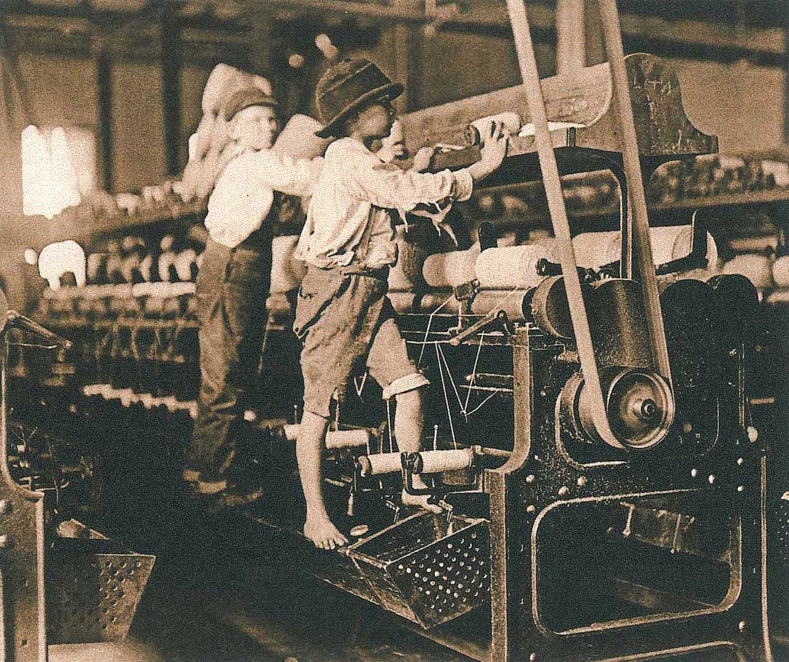 Child labour - a global problem. This image shows children working in a mill in Macon, Georgia, in 1909