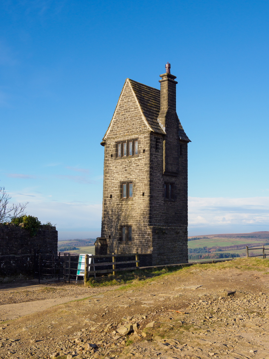 Pigeon tower at the top of the terraced gardens Rivington Pike Belmont Lancashire