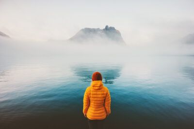 Woman in Scandinavia in winter