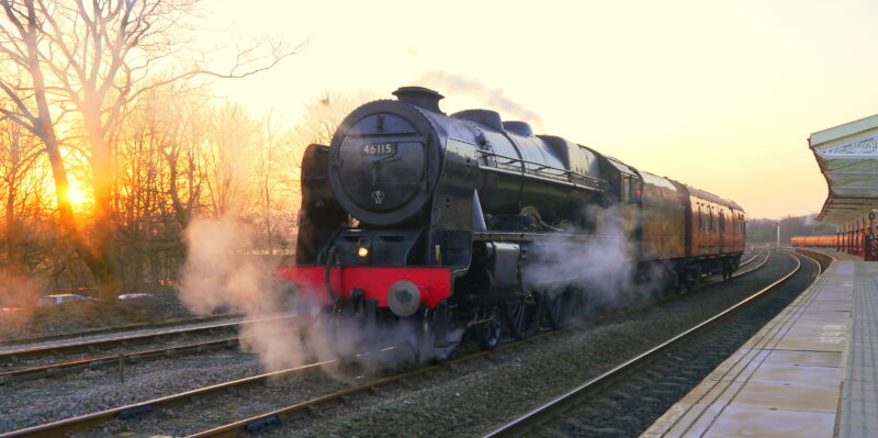 Scots Guardsman at Hellifield Station