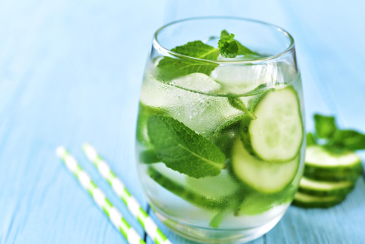 Cucumber and mint water
