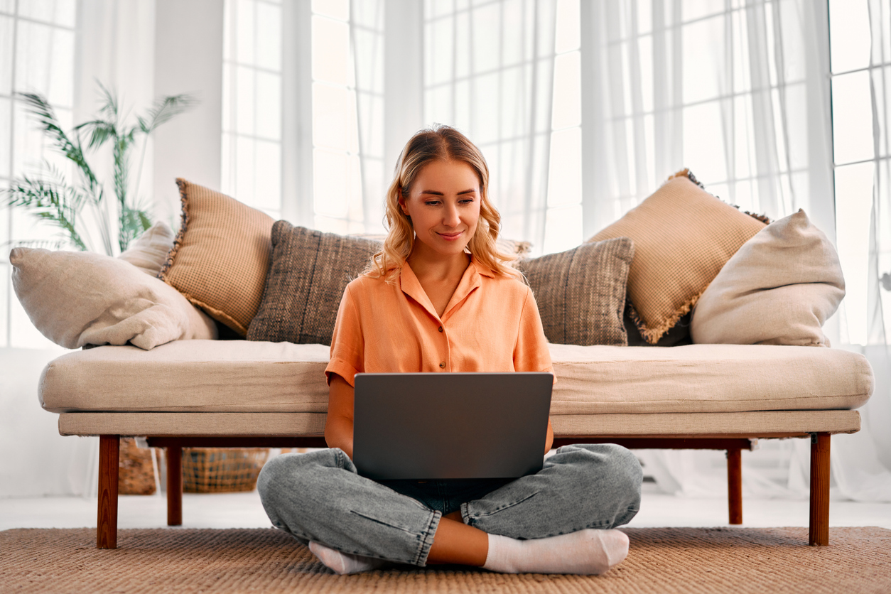 Woman playing calming games