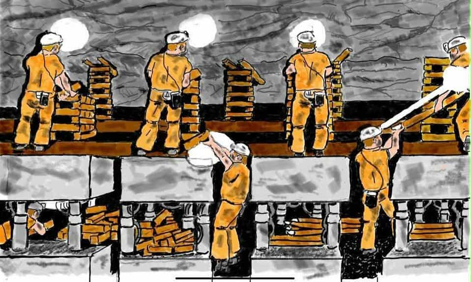 Artist’s impression of the pit support system