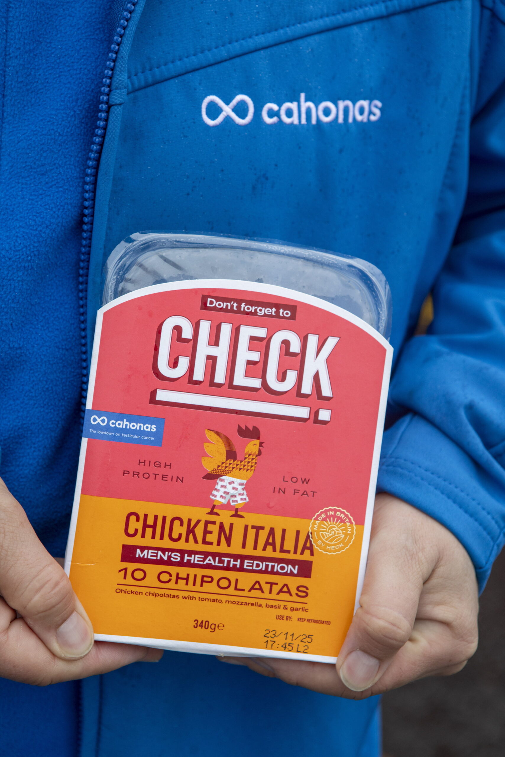 CHECK! campaign bus hitting the road in Glasgow. Jamie from Heck with Paul and Richie from Cahonas. Glasgow Warriors are supporting the campaign - Don't be a chicken - Check!