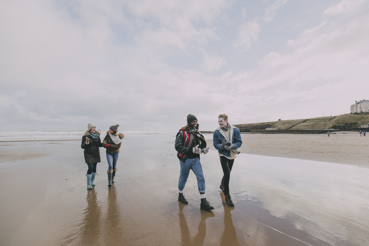 A walk along the winter beach