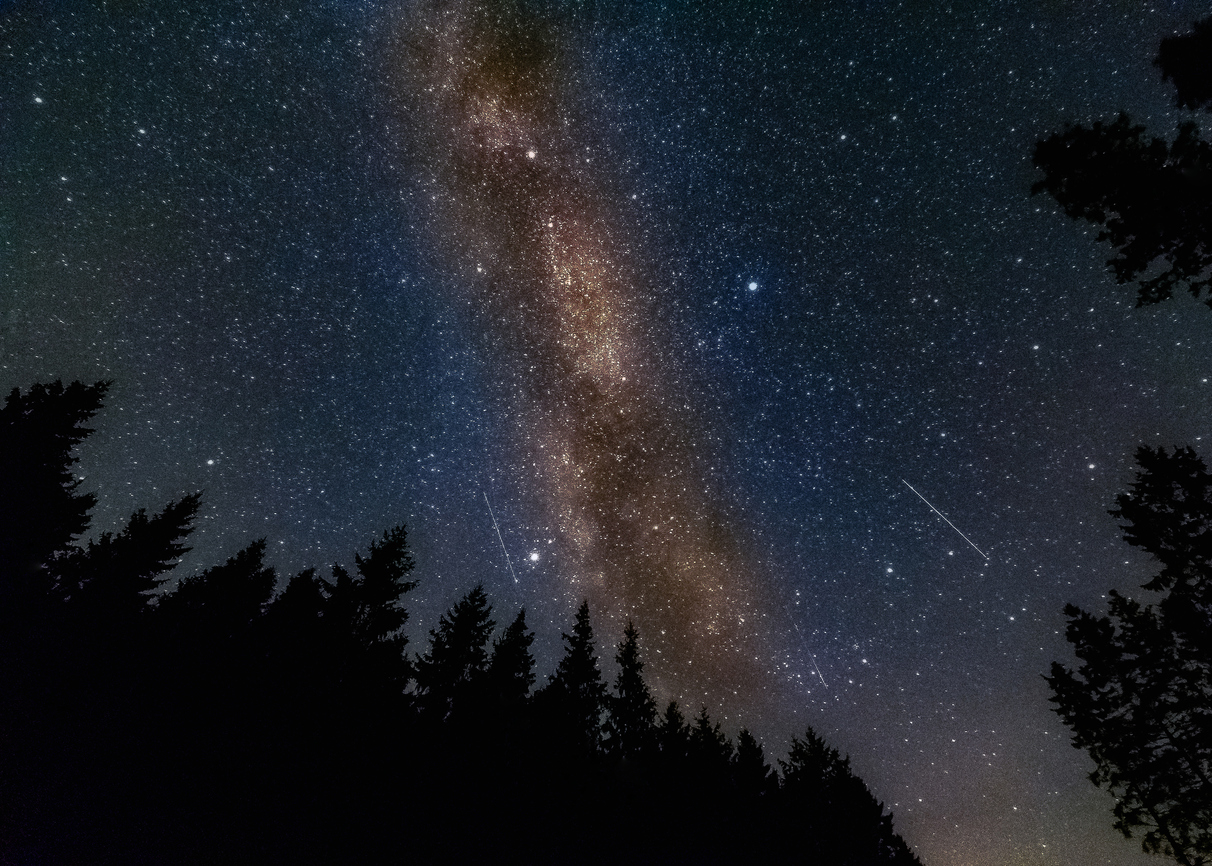 Milky way core over Kielder Forest, Northumberland