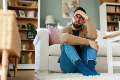 Man struggling with anxiety