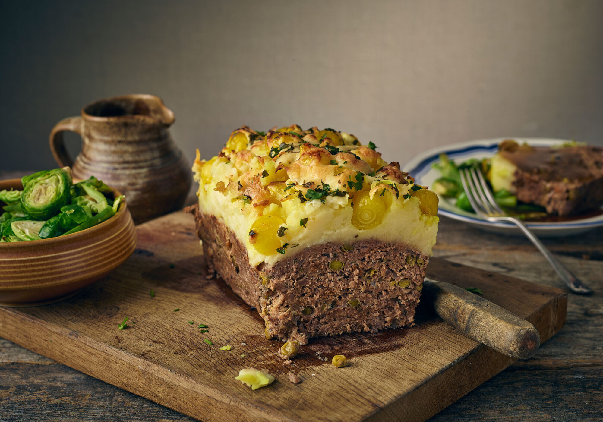 Cheesy Mash topped meatloaf