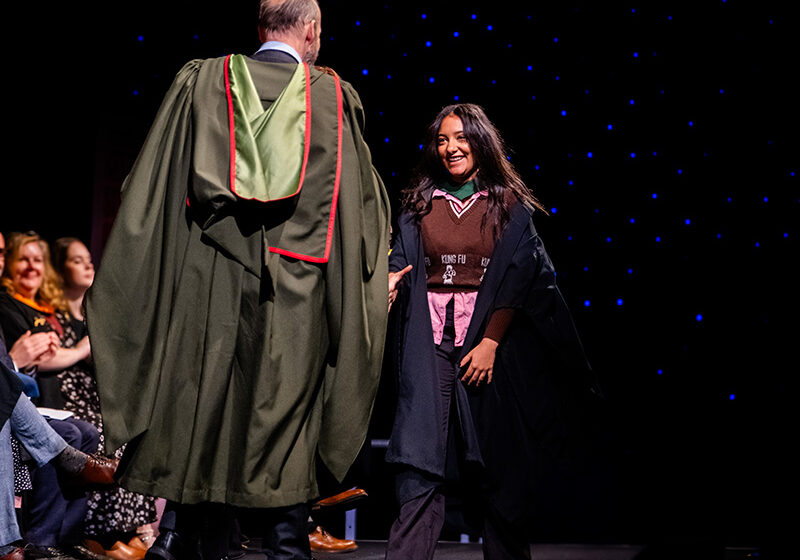 Lily Fontaine receiving Leeds Conservatoire Fellowship. Photo credit - Jonathan Lodder