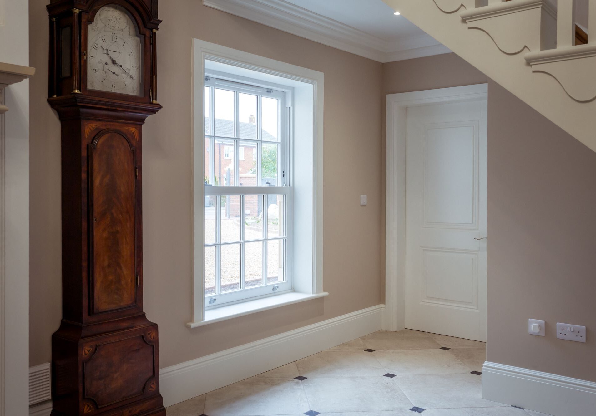 Quickslide Energy-Efficient uPVC Sash Window Installed in a Modern Classic Interior