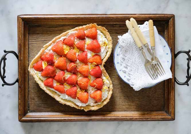 Strawberry Ricotta Lemon and Cream Tart