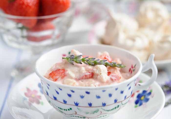 Strawberry and lavendar Eton Mess