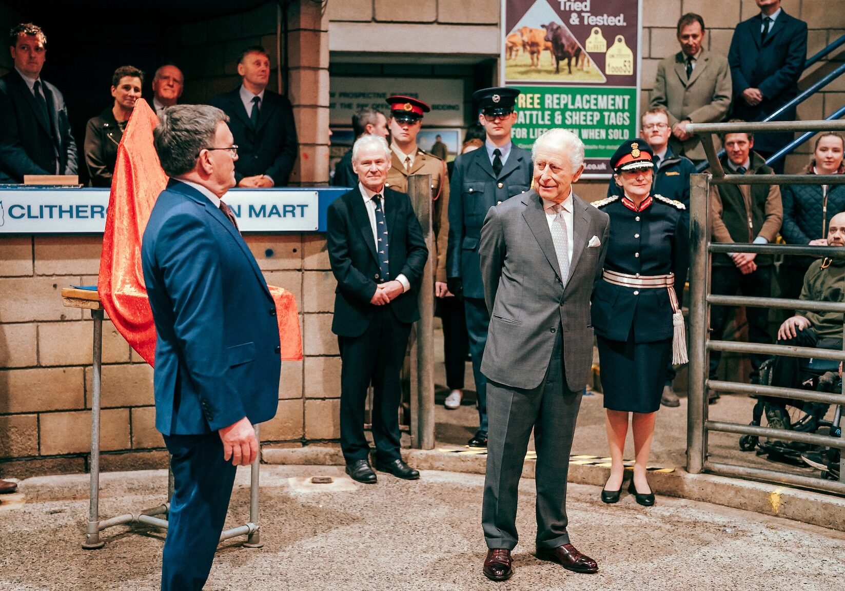 THE KING VISITED CLITHEROE AUCTION MART TO MEET FARMERS AND RURAL COMMUNITIES