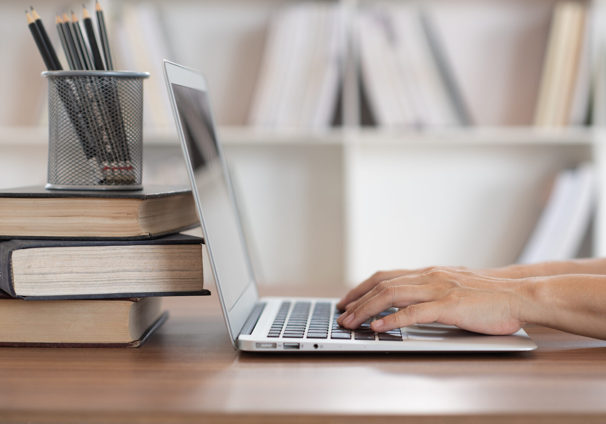 Woman taking online exams