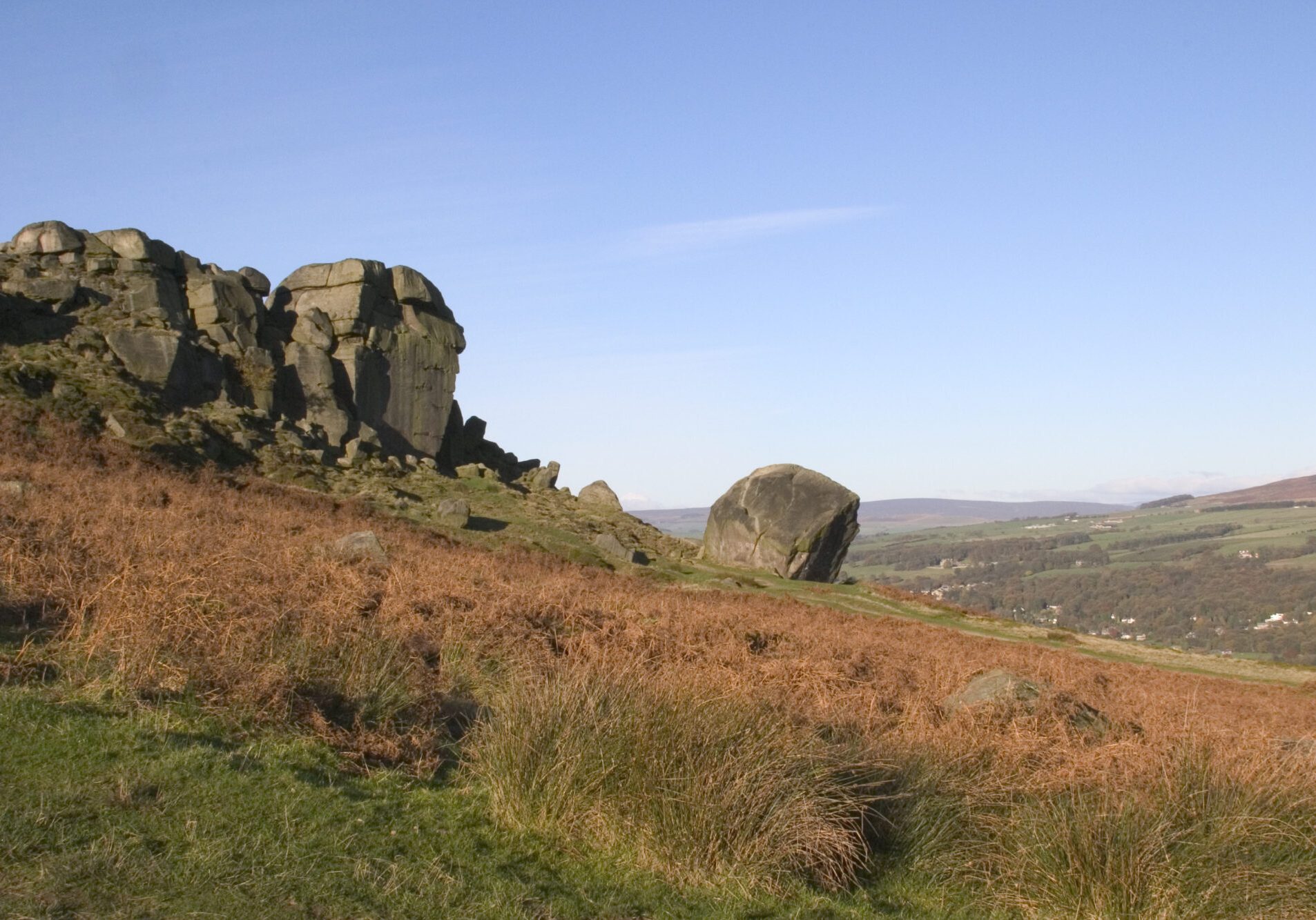 The Cow and Calf Rocks area, near Ilkley, West Yorkshire