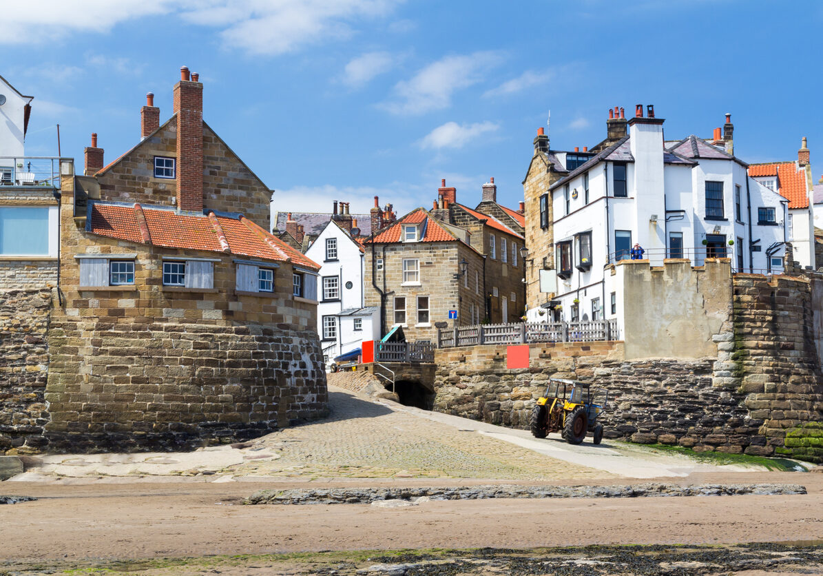 Beach and sea front at Robin Hood's Bay Yorkshire England UK Europe