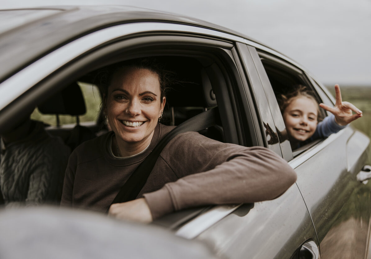 Happy family road trip photo