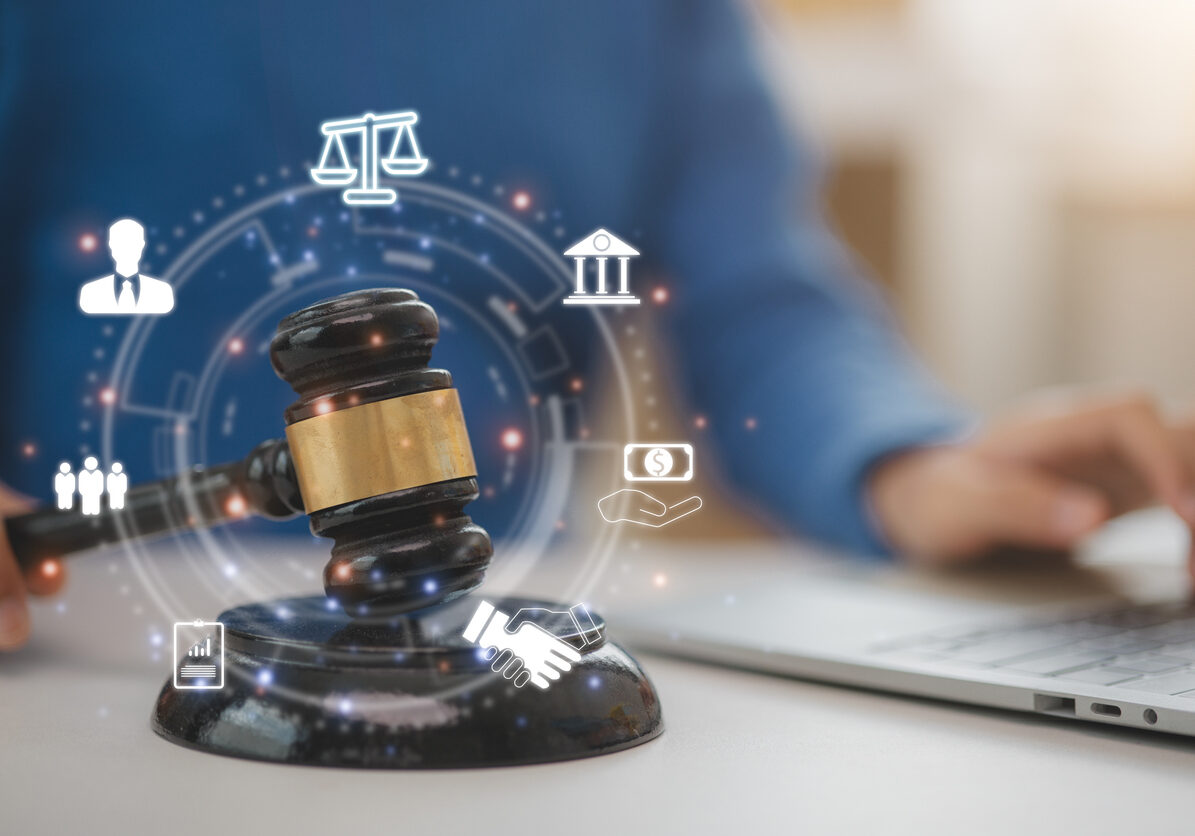 Legal advice online, labor law concept, layer or notary working for business company.