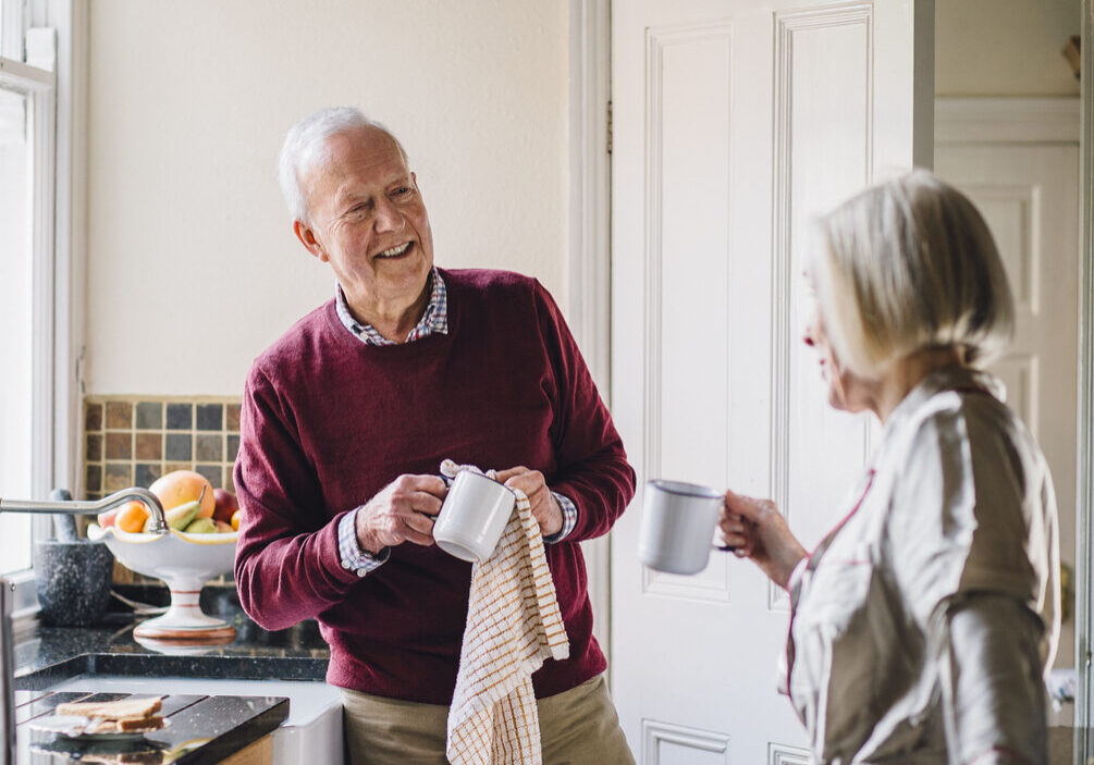 Elderly couple at home