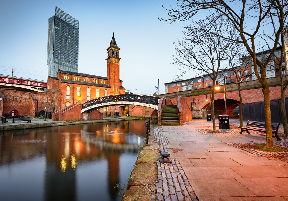 Water way canal area in Manchester ,North west England