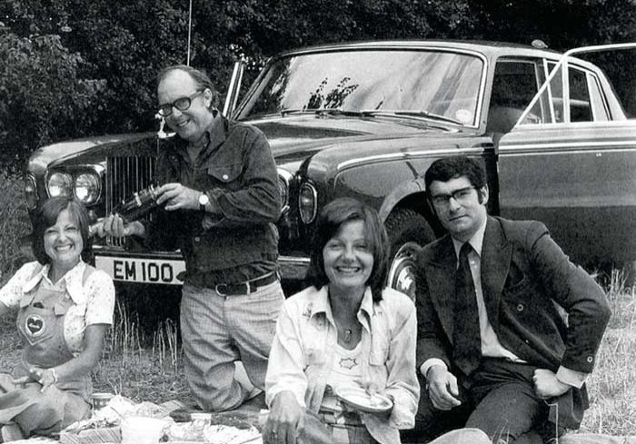 Mike (right) on a picnic in the late 1960s with Eric and show guests The Karlins.