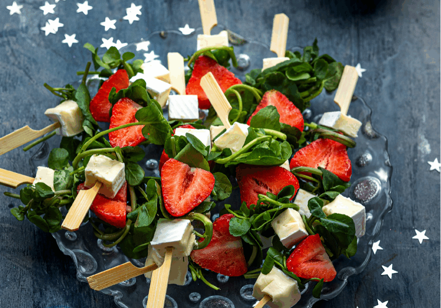 Strawberry & Watercress Skewers