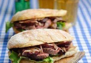 warm steak sandwich